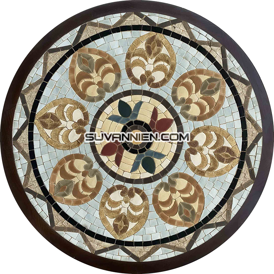 Bàn cafe mosaic gốm Hoa